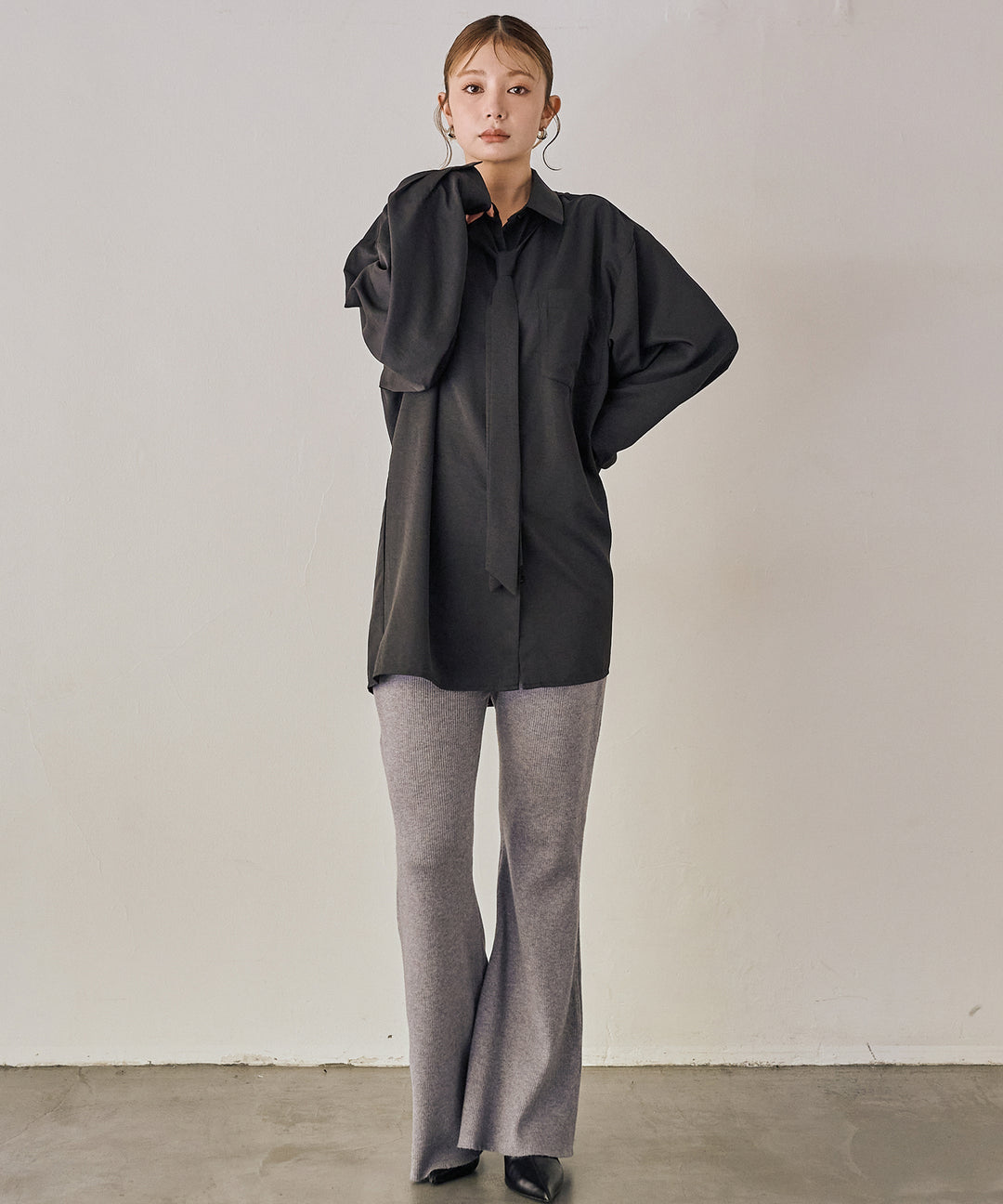 (eliuu)Bow Tie Over Shirt