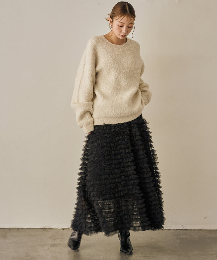 (eliuu)Boucle Wide Knit Tunic