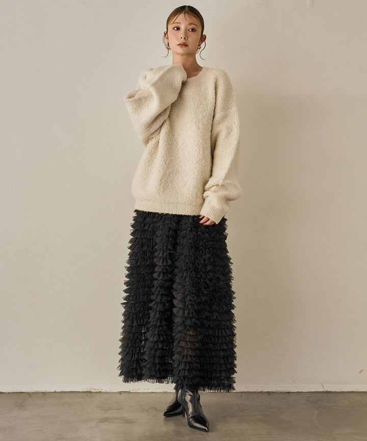 (eliuu)Boucle Wide Knit Tunic