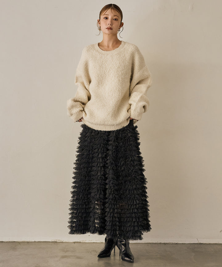 (eliuu)Boucle Wide Knit Tunic