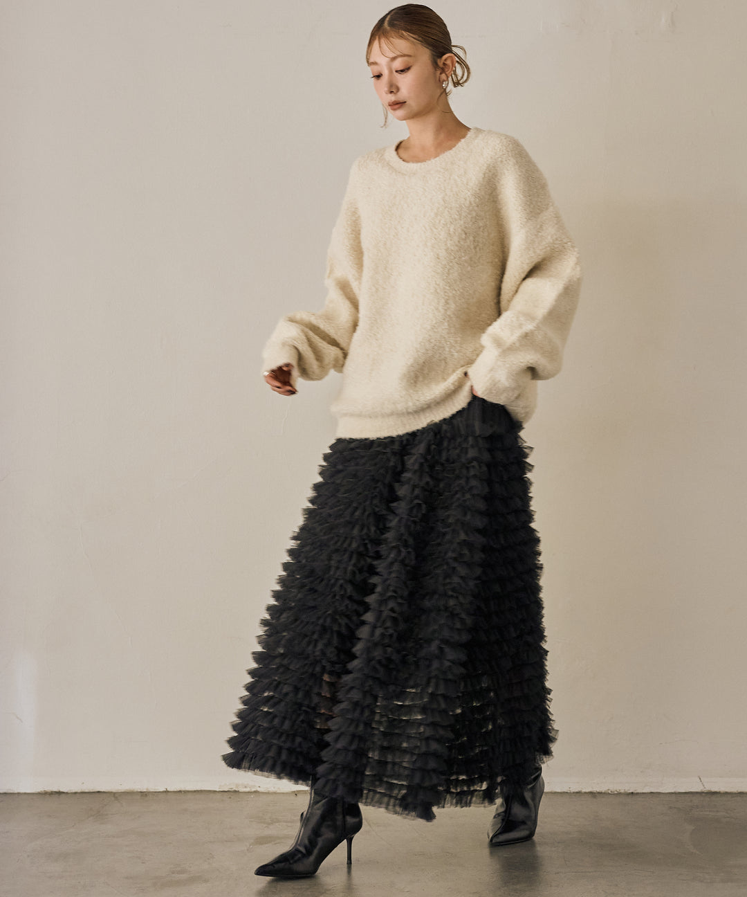 (eliuu)Verbena Pin Tulle Skirt