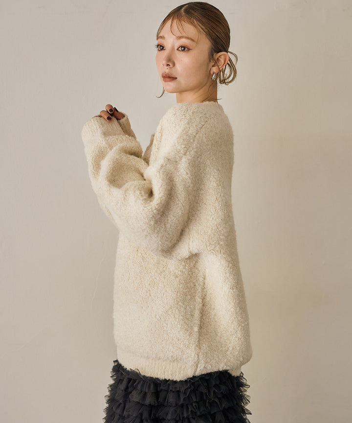 (eliuu)Boucle Wide Knit Tunic