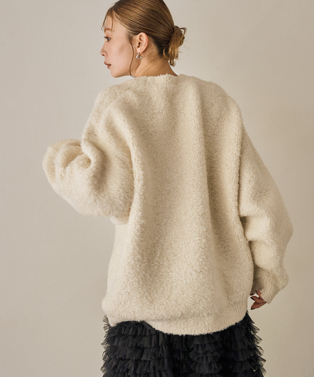 (eliuu)Boucle Wide Knit Tunic