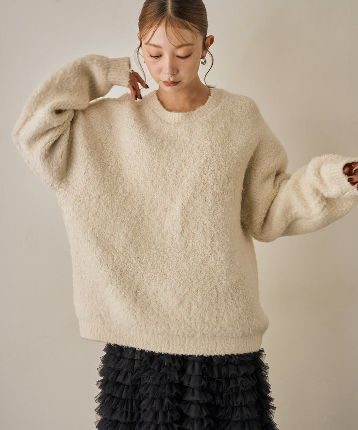 (eliuu)Boucle Wide Knit Tunic