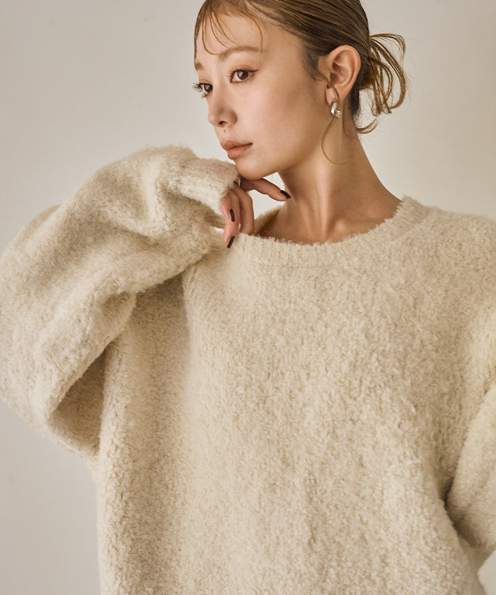 (eliuu)Boucle Wide Knit Tunic