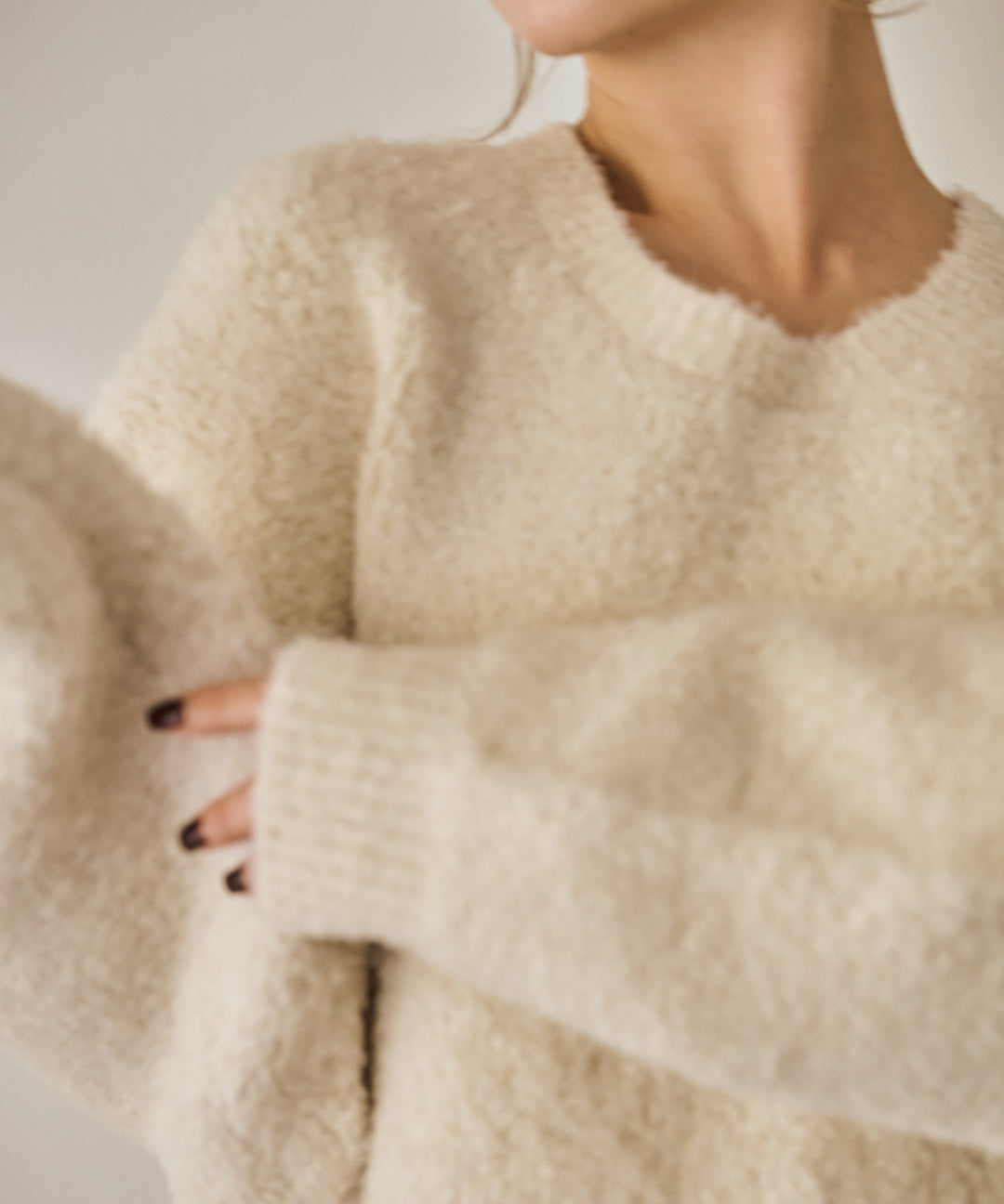 (eliuu)Boucle Wide Knit Tunic