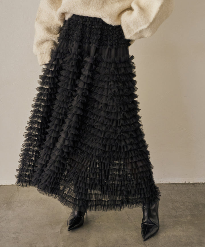 (eliuu)Verbena Pin Tulle Skirt