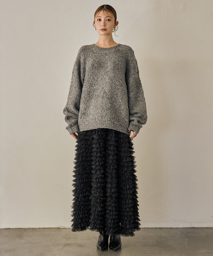 (eliuu)Boucle Wide Knit Tunic