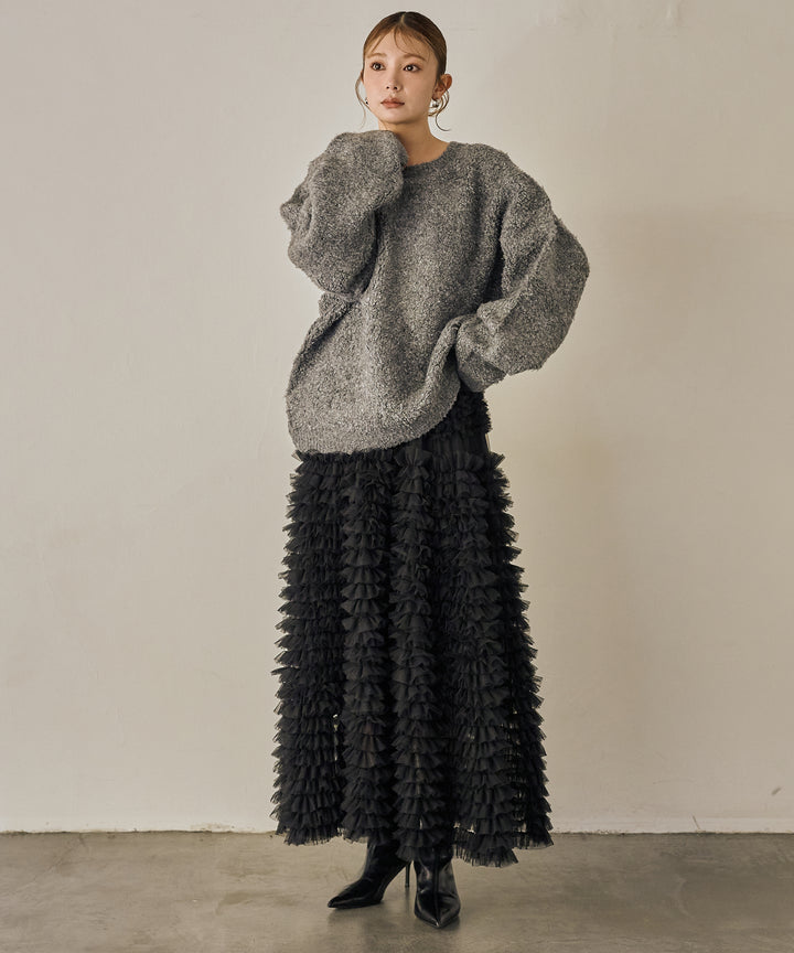 (eliuu)Boucle Wide Knit Tunic