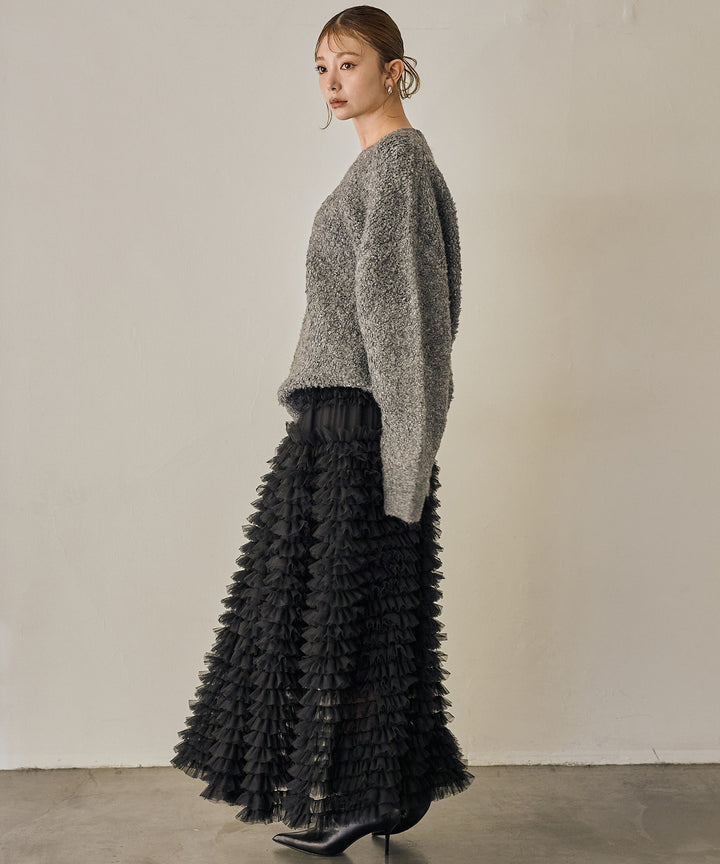 (eliuu)Boucle Wide Knit Tunic