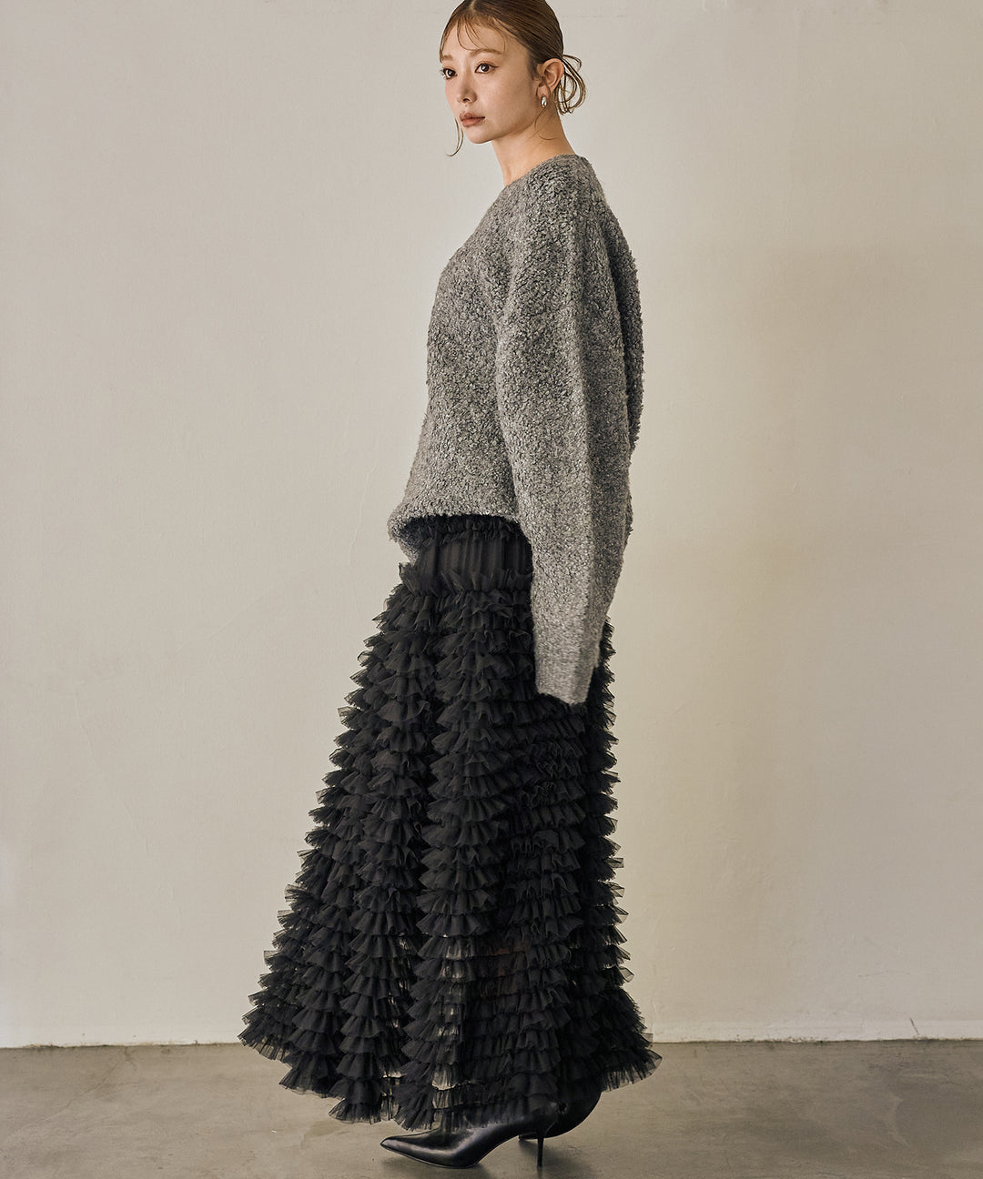 (eliuu)Verbena Pin Tulle Skirt