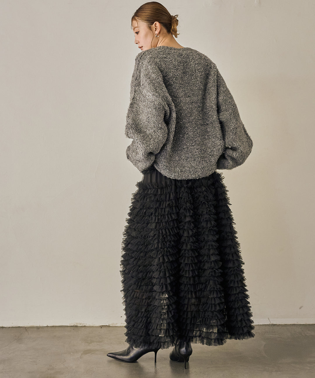 (eliuu)Boucle Wide Knit Tunic