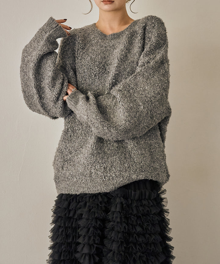 (eliuu)Boucle Wide Knit Tunic