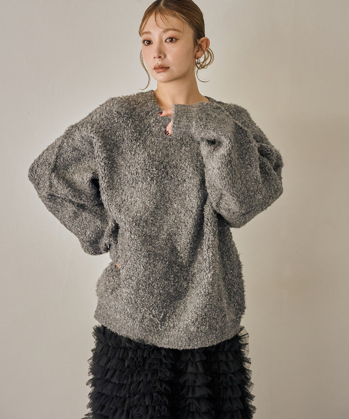 (eliuu)Boucle Wide Knit Tunic