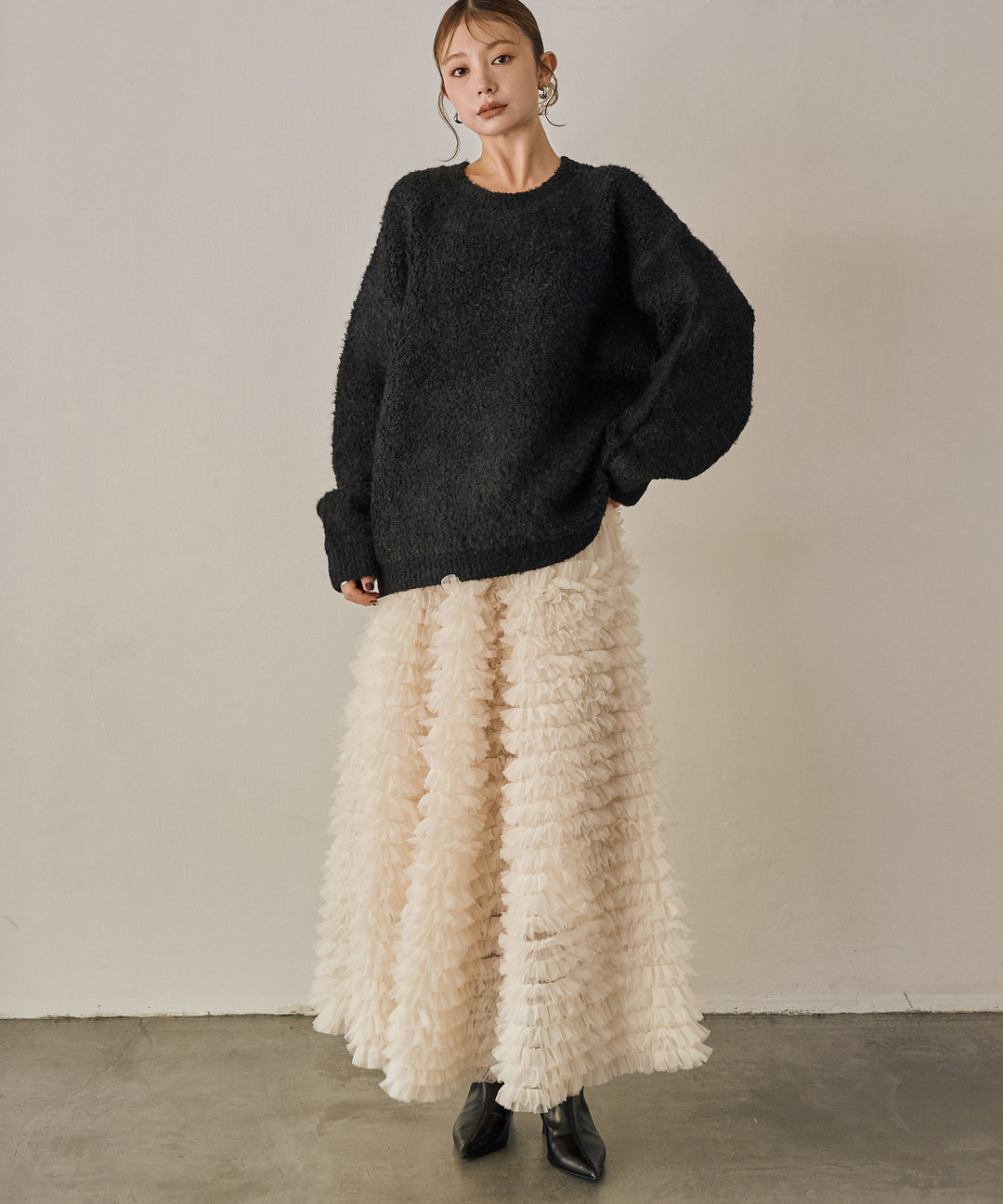 (eliuu)Verbena Pin Tulle Skirt