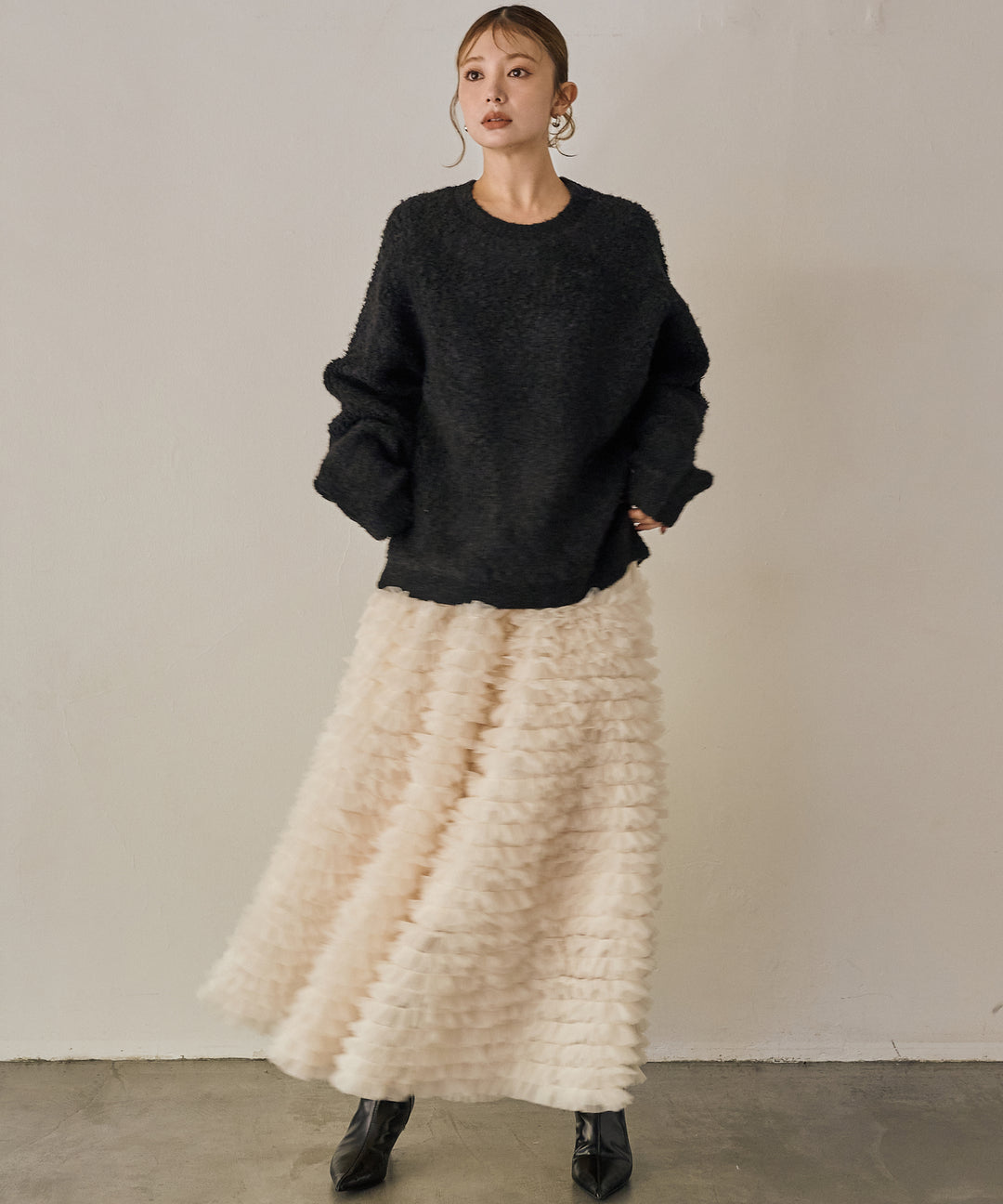 (eliuu)Verbena Pin Tulle Skirt