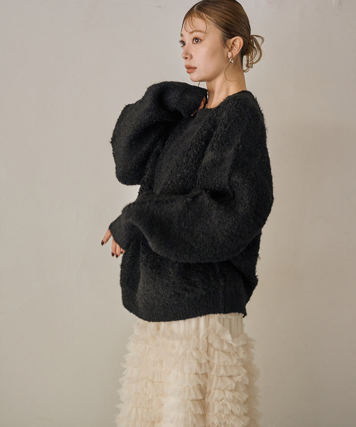 (eliuu)Boucle Wide Knit Tunic