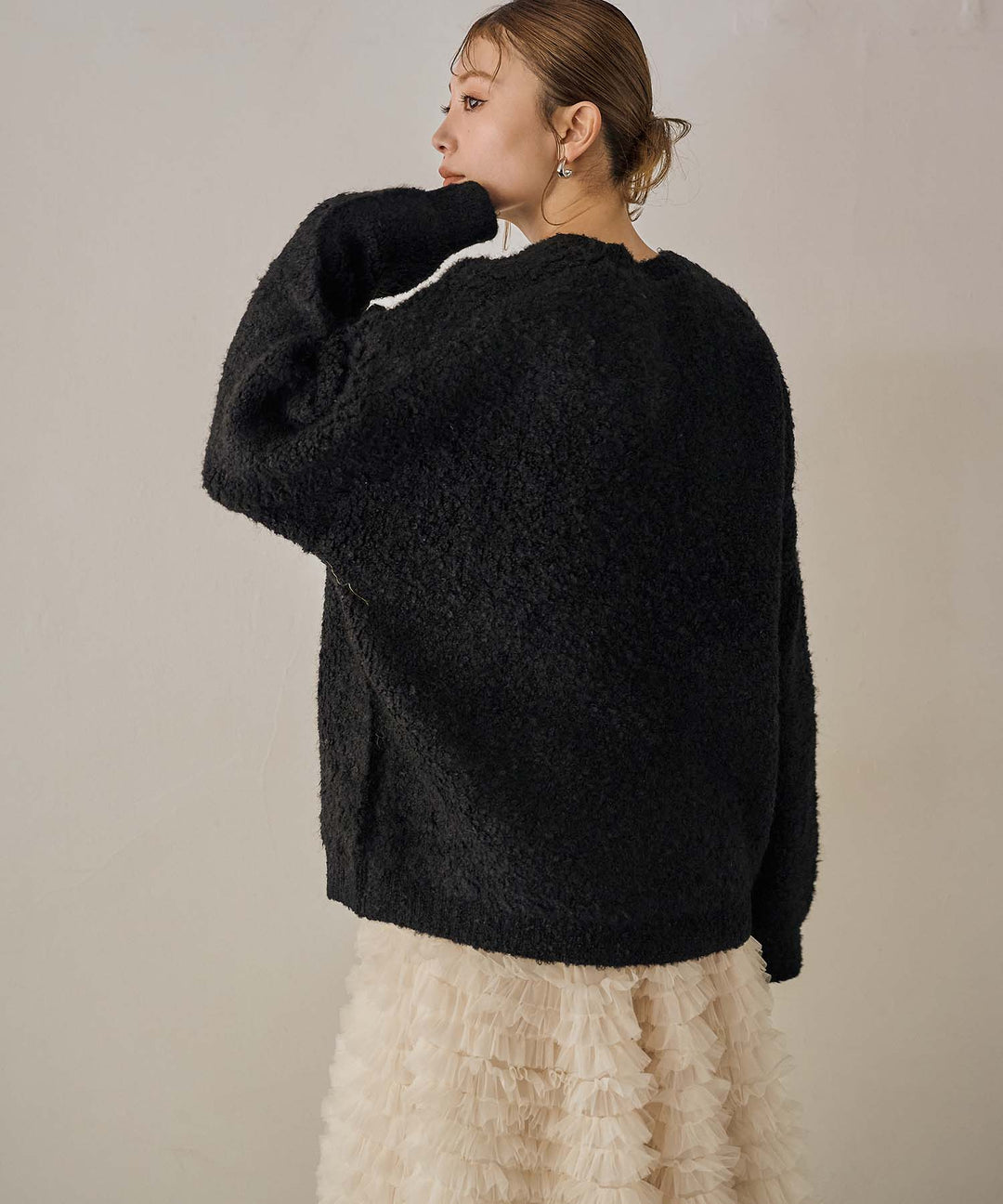 (eliuu)Boucle Wide Knit Tunic