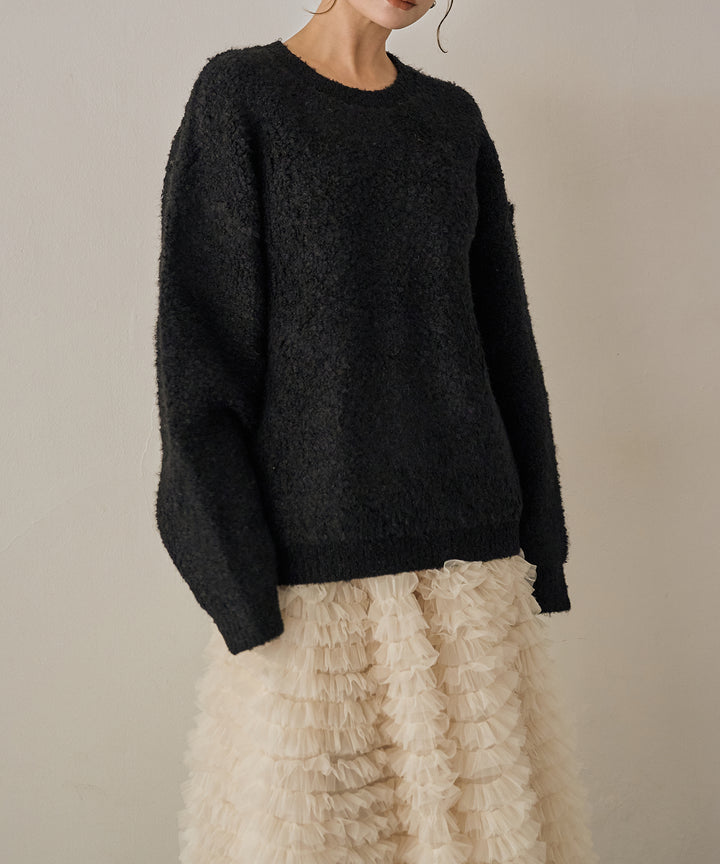 (eliuu)Boucle Wide Knit Tunic