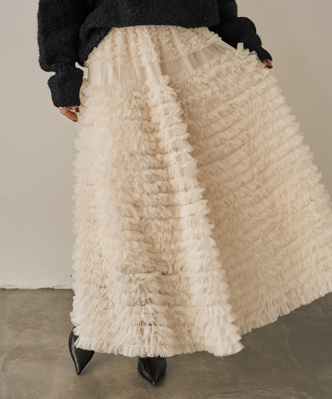 (eliuu)Verbena Pin Tulle Skirt