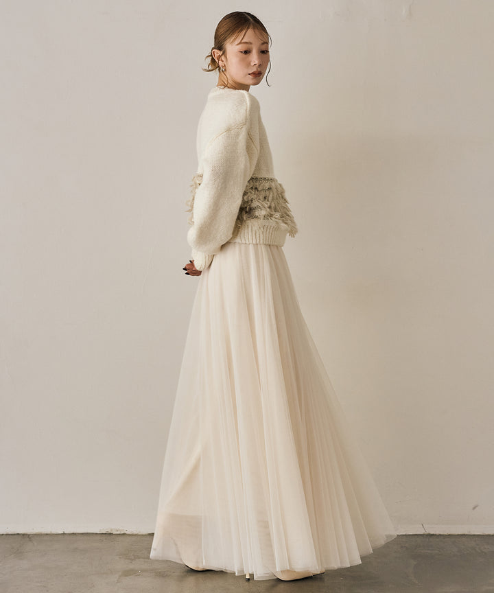 (eliuu)Tulle Layer Drape Skirt