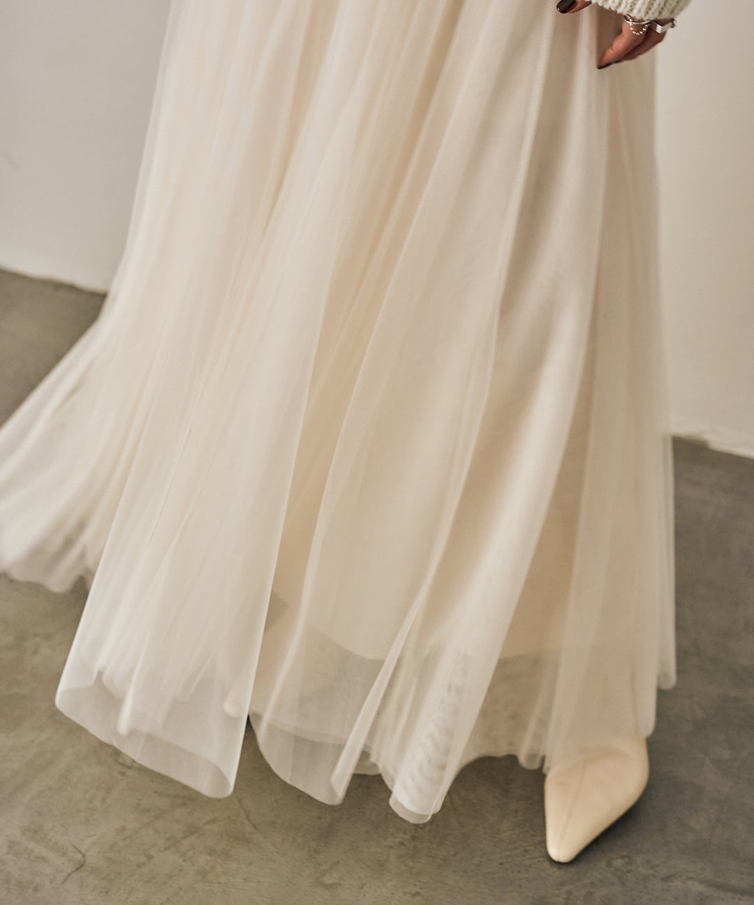 (eliuu)Tulle Layer Drape Skirt