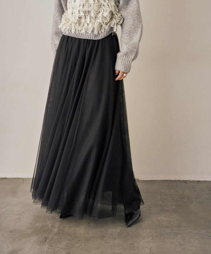 (eliuu)Tulle Layer Drape Skirt
