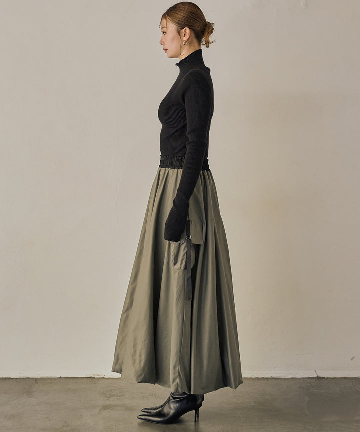 (eliuu)Gloss Military Balloon Skirt