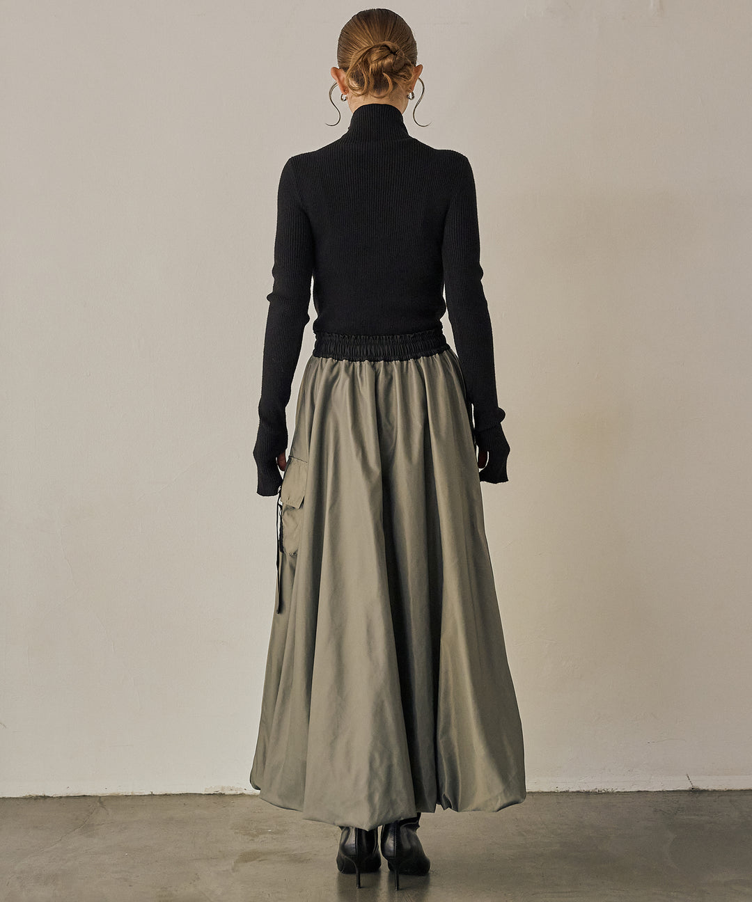 (eliuu)Gloss Military Balloon Skirt