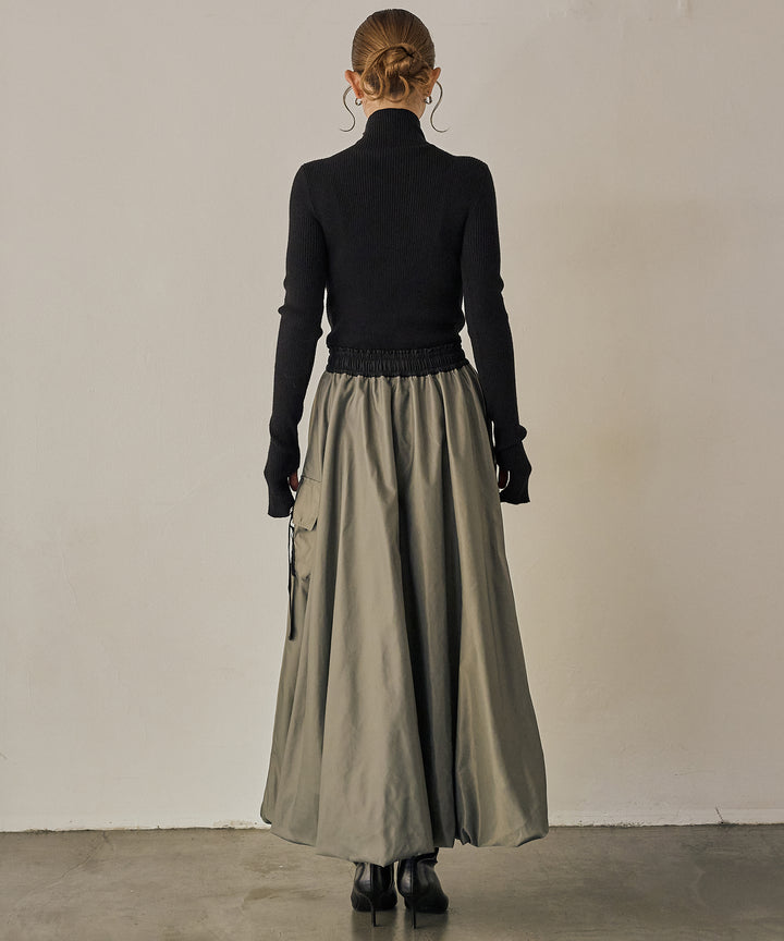 (eliuu)Gloss Military Balloon Skirt