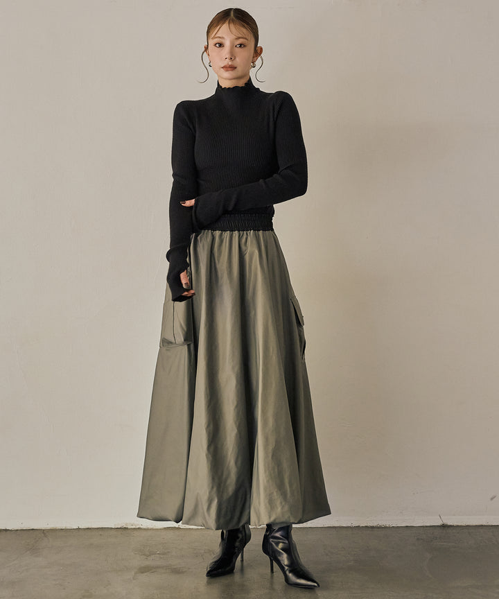 (eliuu)Gloss Military Balloon Skirt