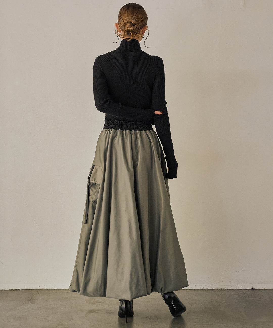 (eliuu)Gloss Military Balloon Skirt