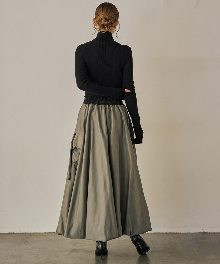 (eliuu)Gloss Military Balloon Skirt