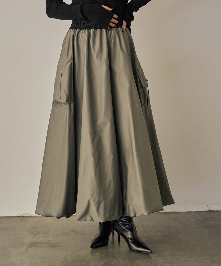 (eliuu)Gloss Military Balloon Skirt