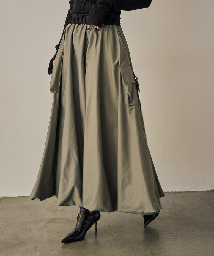 (eliuu)Gloss Military Balloon Skirt