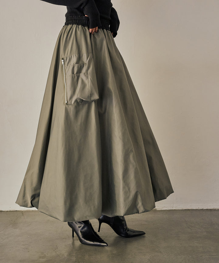 (eliuu)Gloss Military Balloon Skirt