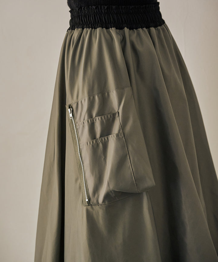 (eliuu)Gloss Military Balloon Skirt