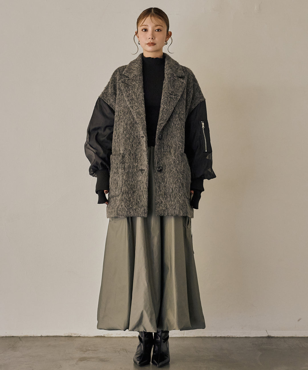 (eliuu)Doubles Mix Shaggy Coat