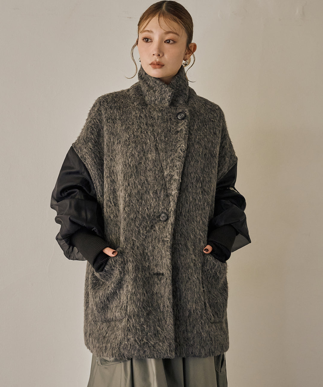 (eliuu)Doubles Mix Shaggy Coat