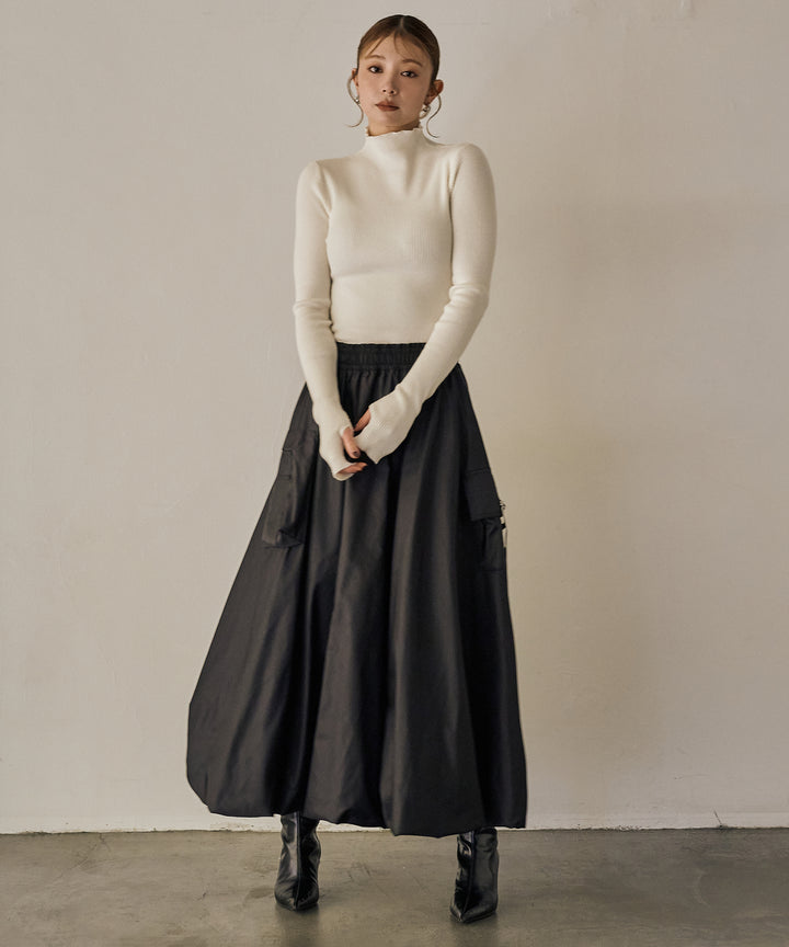 (eliuu)Gloss Military Balloon Skirt