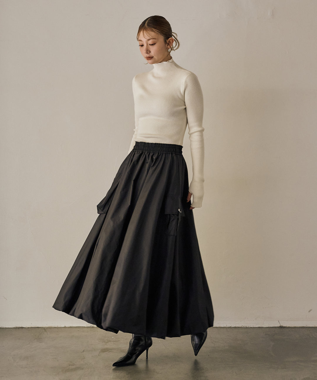 (eliuu)Gloss Military Balloon Skirt