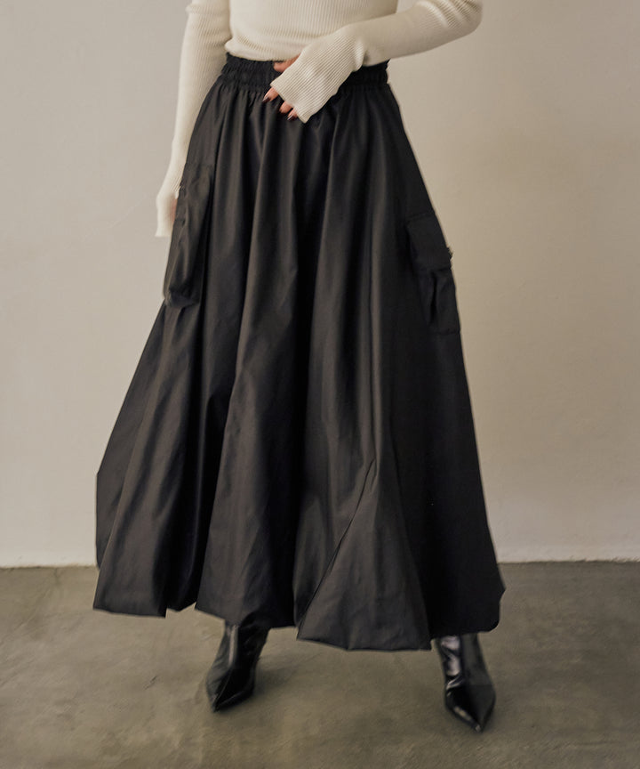 (eliuu)Gloss Military Balloon Skirt