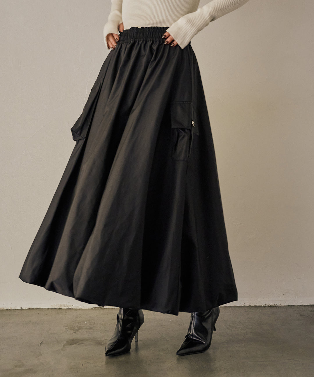 (eliuu)Gloss Military Balloon Skirt