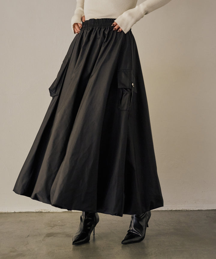 (eliuu)Gloss Military Balloon Skirt