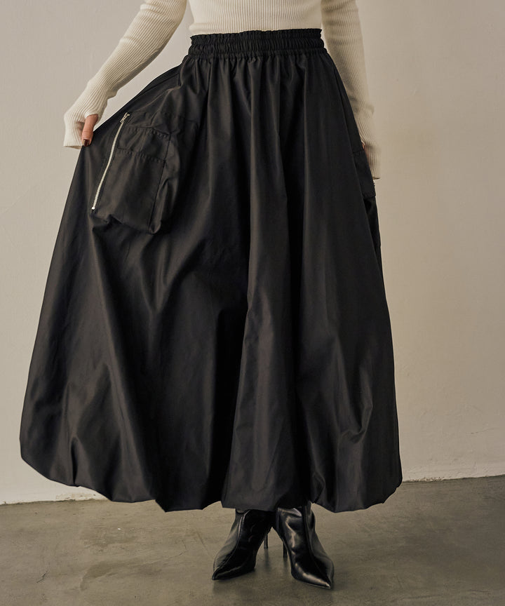 (eliuu)Gloss Military Balloon Skirt