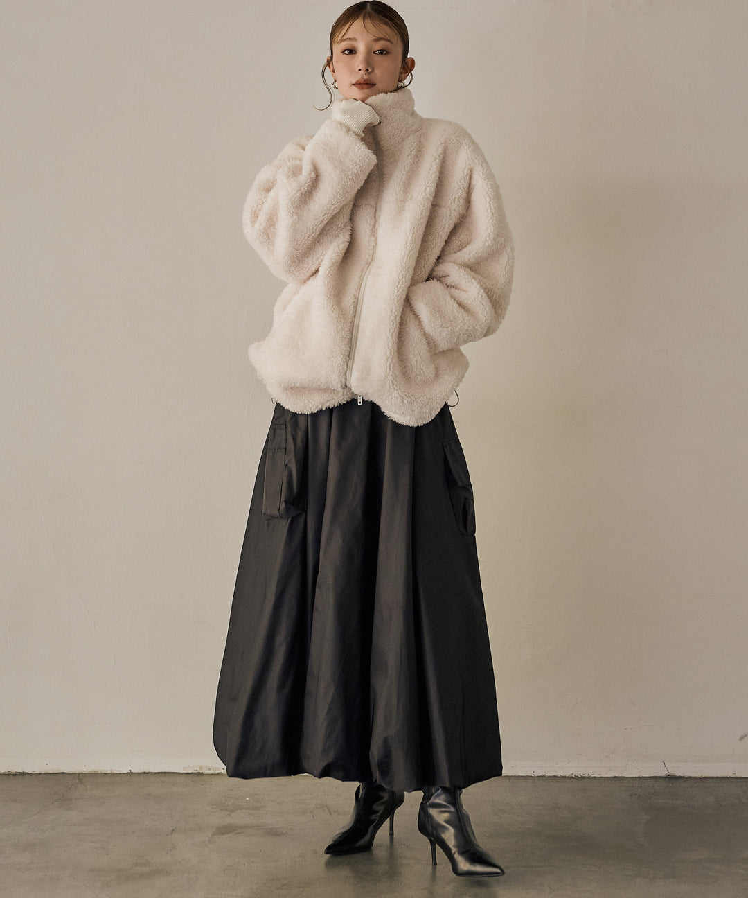 (eliuu)Boa Zip Blouson Jacket