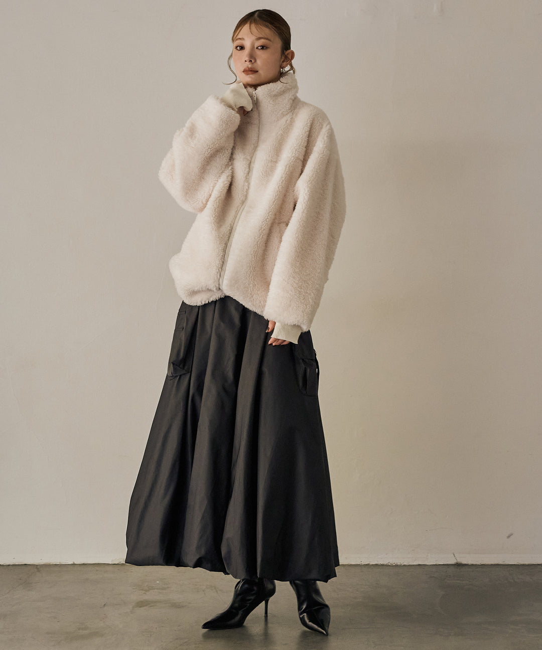 (eliuu)Boa Zip Blouson Jacket