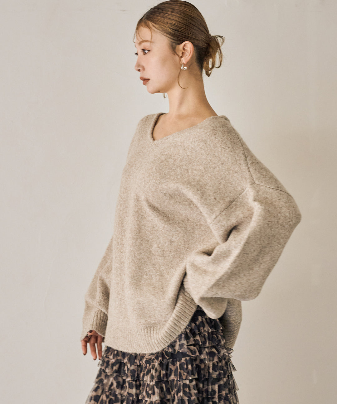 (eliuu)Heather Choker Knit P/O