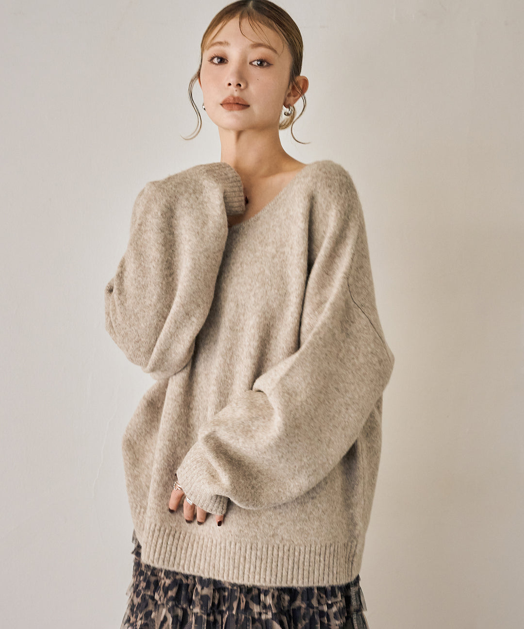 (eliuu)Heather Choker Knit P/O