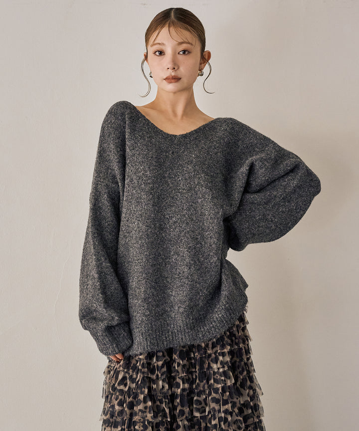 (eliuu)Heather Choker Knit P/O